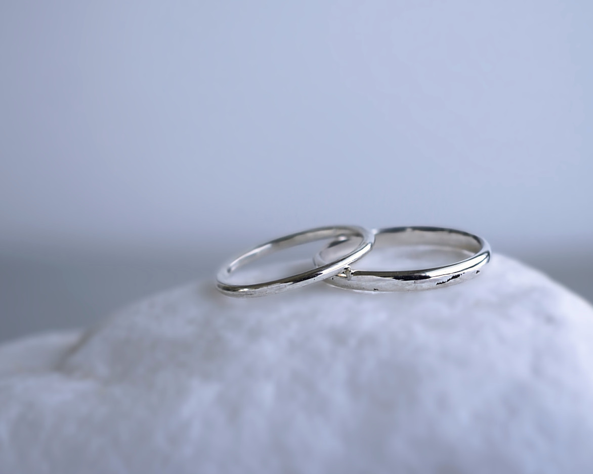ハーフラウンドのプラチナリング｜福岡で作る思い出の結婚指輪
