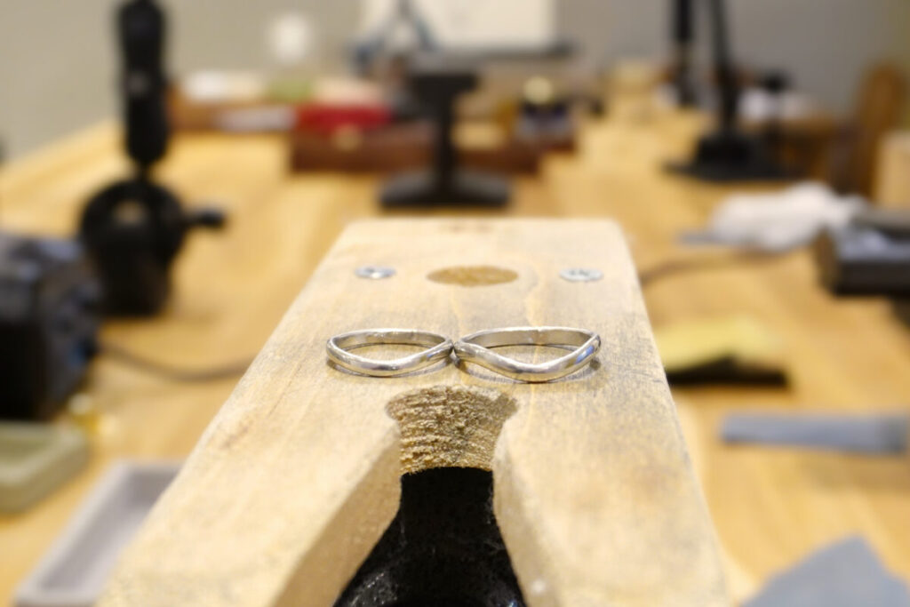 完成した思い出の詰まった結婚指輪