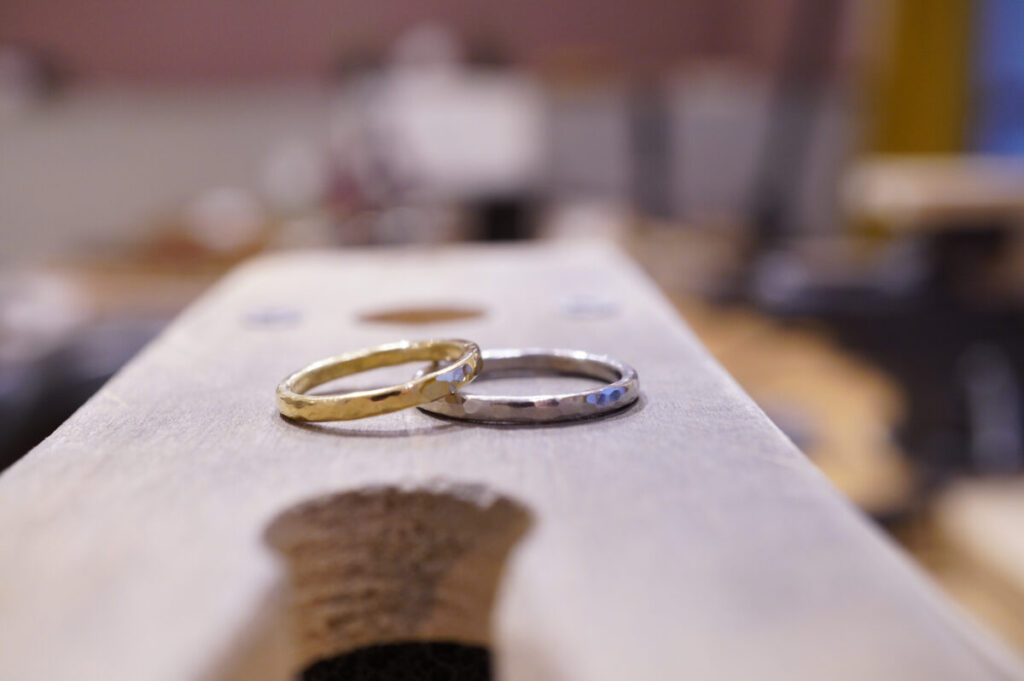 熊本から来店してくださったふたりで作った結婚指輪